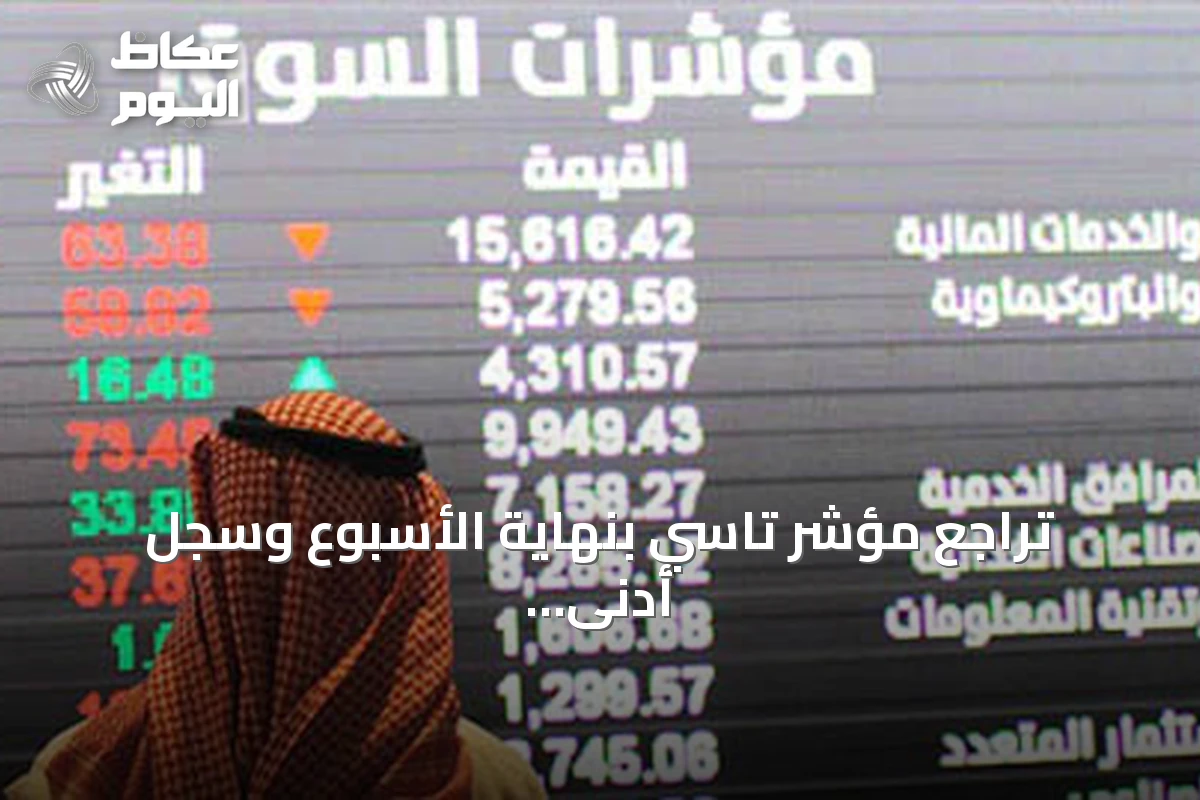تراجع مؤشر تاسي بنهاية الأسبوع وسجل أدنى إغلاق منذ أكثر من ثلاث سنوات