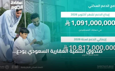 صندوق التنمية العقارية السعودي يُودع 1.091 مليار ريال لدعم سكني لشهر أكتوبر