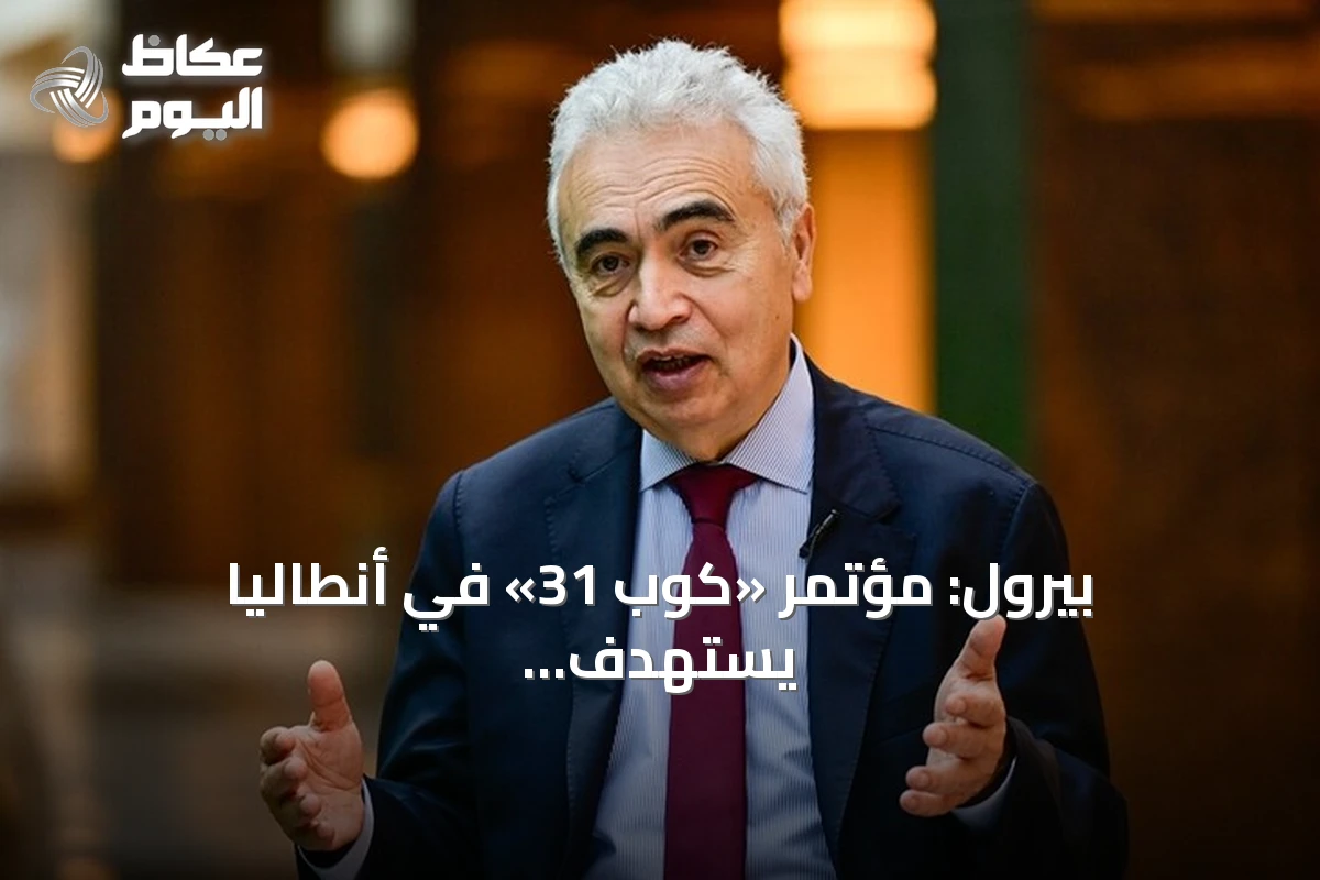 بيرول: مؤتمر «كوب 31» في أنطاليا يستهدف رفع حصة الكهرباء في الاستهلاك العالمي للطاقة إلى 35%