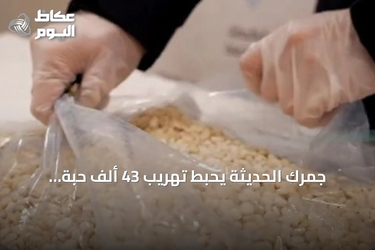 جمرك الحديثة يحبط تهريب 43 ألف حبة إمفيتامين مخبأة في أمتعة مسافرين